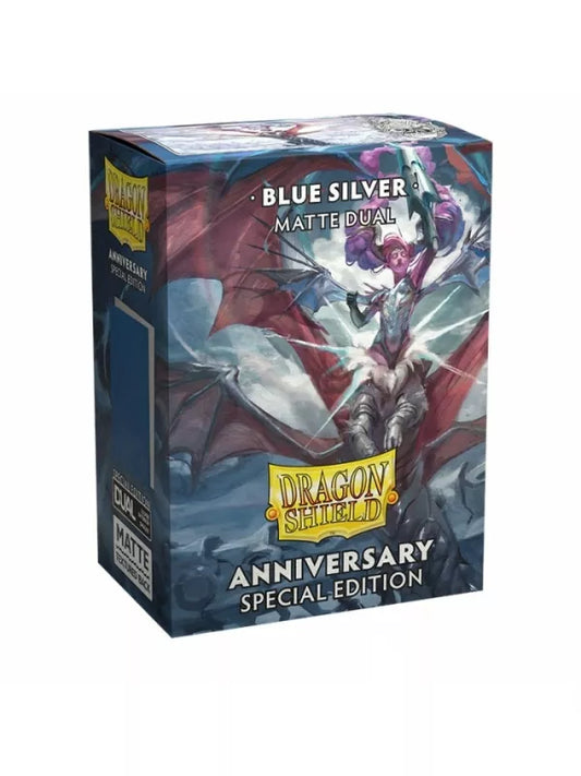 Fundas Standard Matte Blue/Silver Anniversary (100 fundas) - Dragon Shield